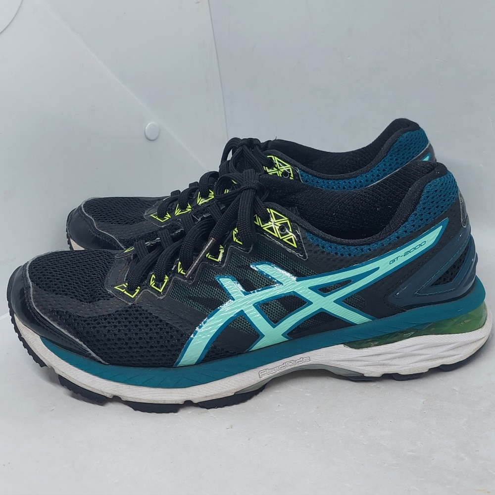 Asics GT-2000 4 Sneakers Black Teal Womens US Size 7.5 EU 39 Sport Running Shoes